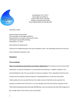 Summary Test Methods