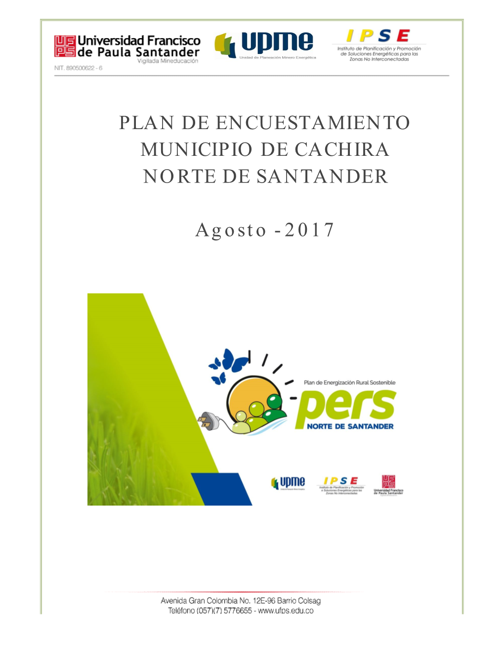 Plan De Encuestamiento Municipio De Cachira Norte De Santander