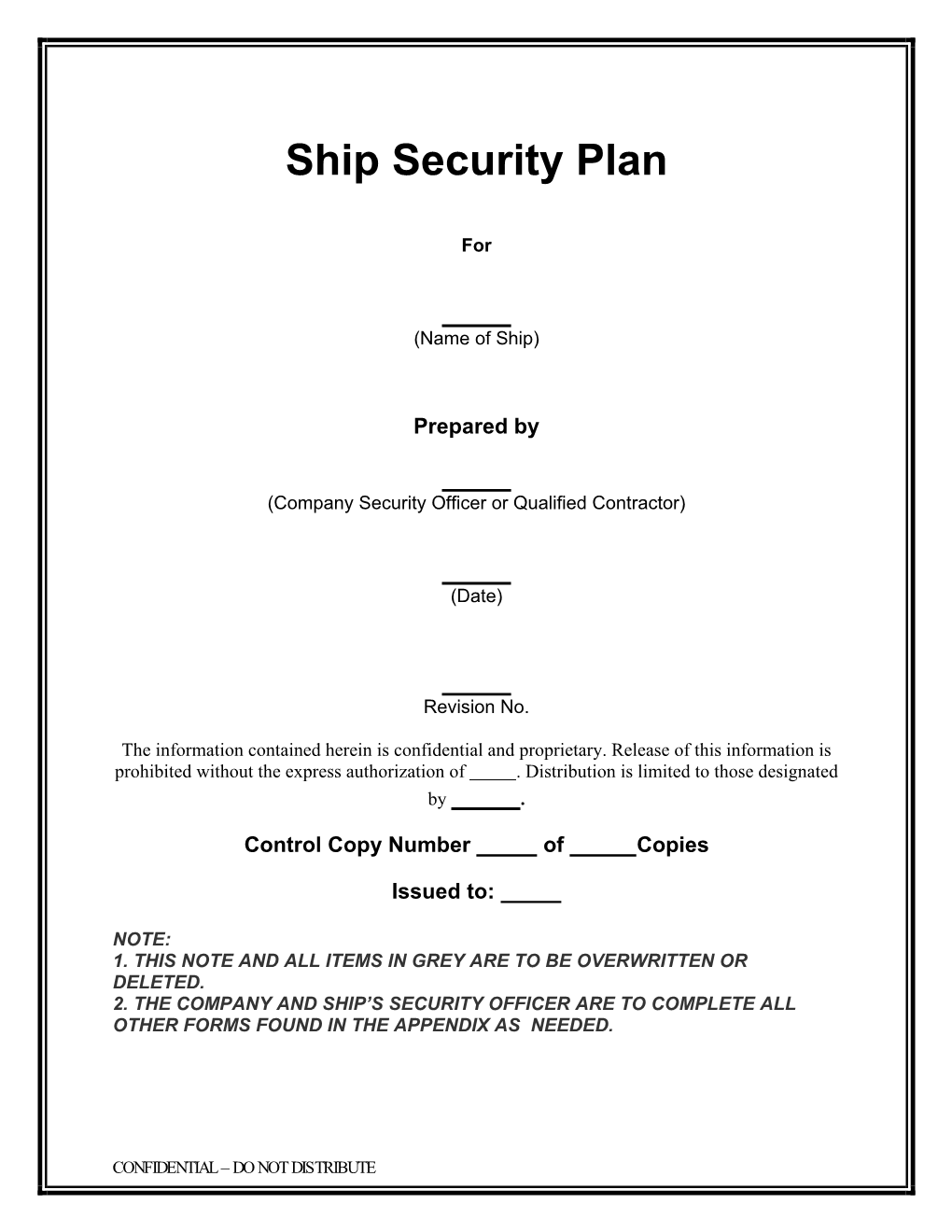 Ship Security Plan