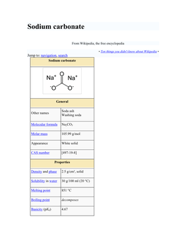 Sodium Carbonate