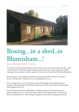 Boxing…In a Shed..In Bluntisham…! Farmers in Bluntisham, Tim Rose - Heath Farm