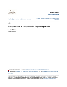 Strategies Used to Mitigate Social Engineering Attacks