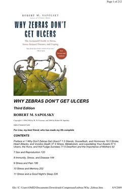 WHY ZEBRAS DON't GET ULCERS Third Edition ROBERT M