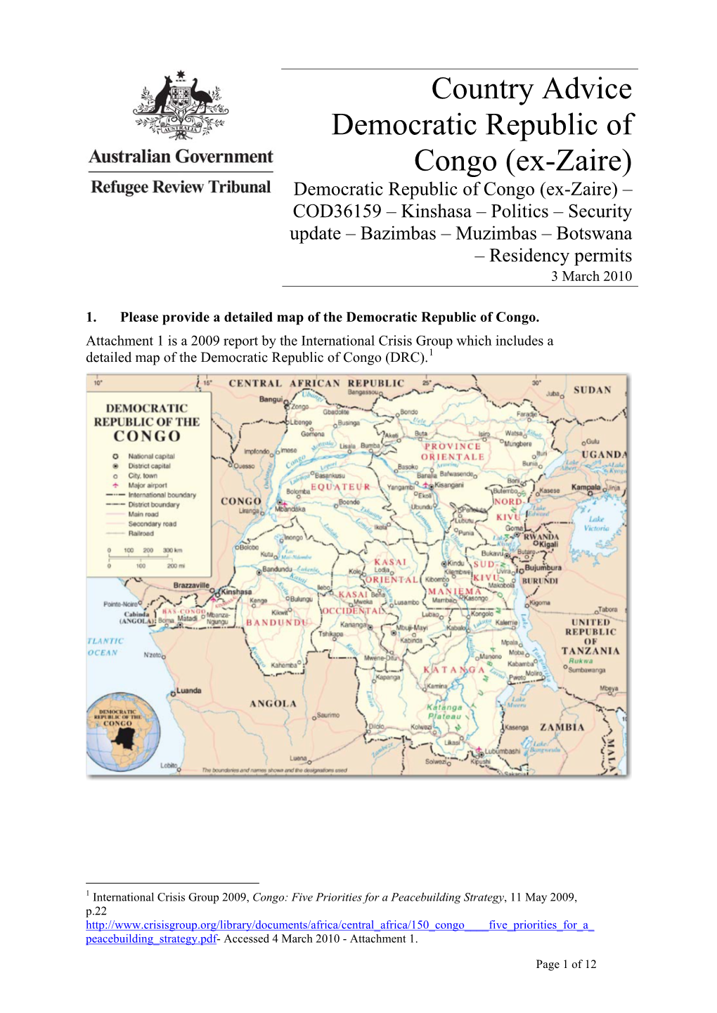 Democratic Republic of Congo (Ex-Zaire) – Kinshasa