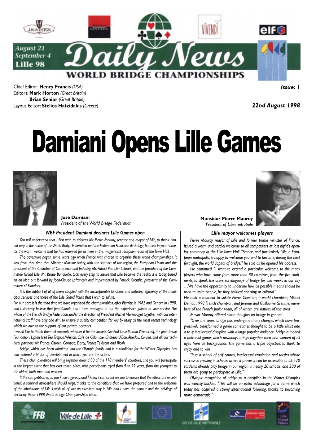 Damiani Opens Lille Games