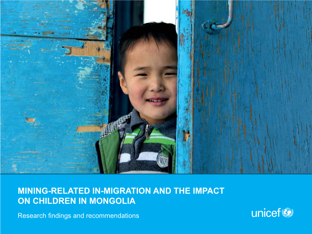 Mining-Related In-Migration and the Impact on Children in Mongolia