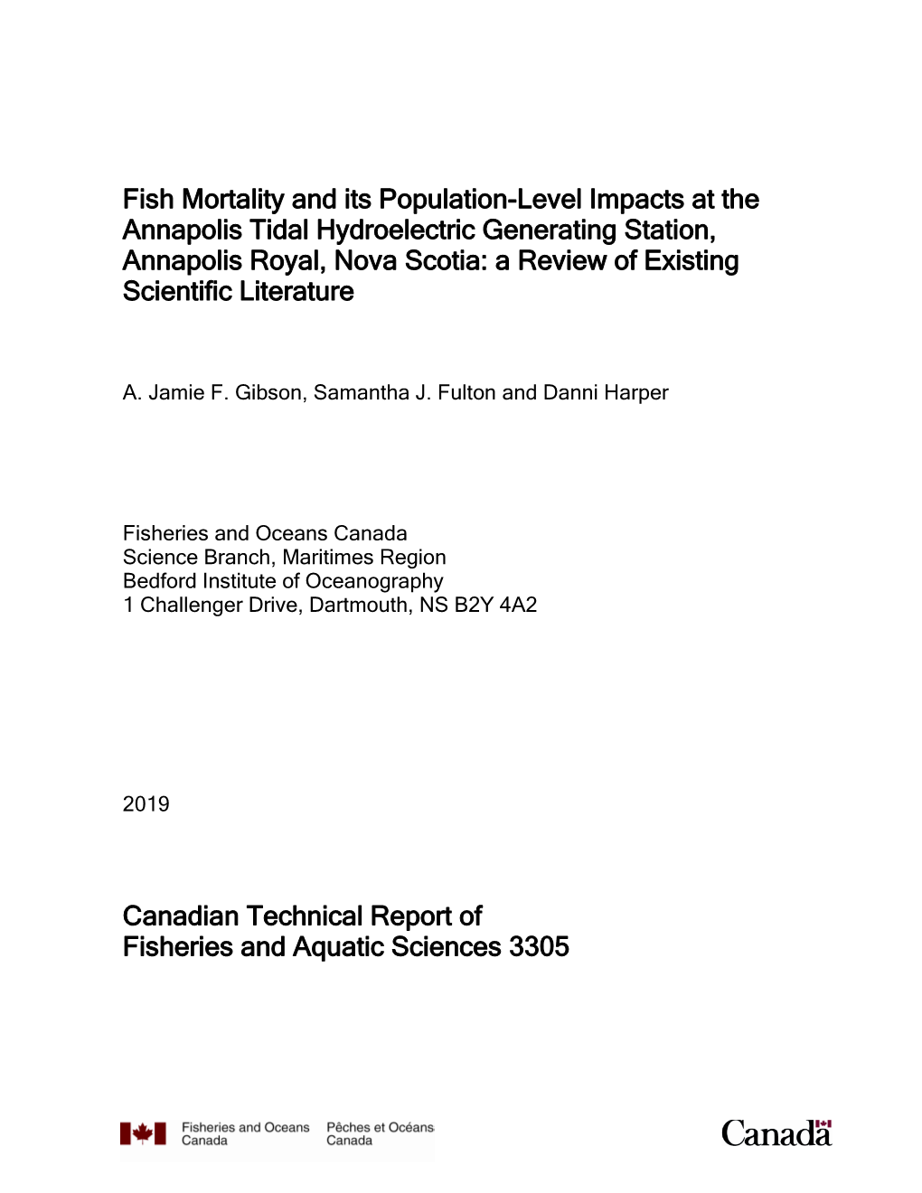 Fish Mortality and Its Population-Level Impacts at the Annapolis Tidal