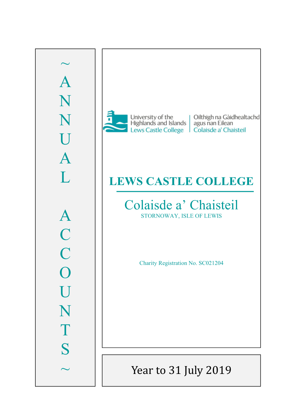 Lews Castle College Financial Statements 2018-19