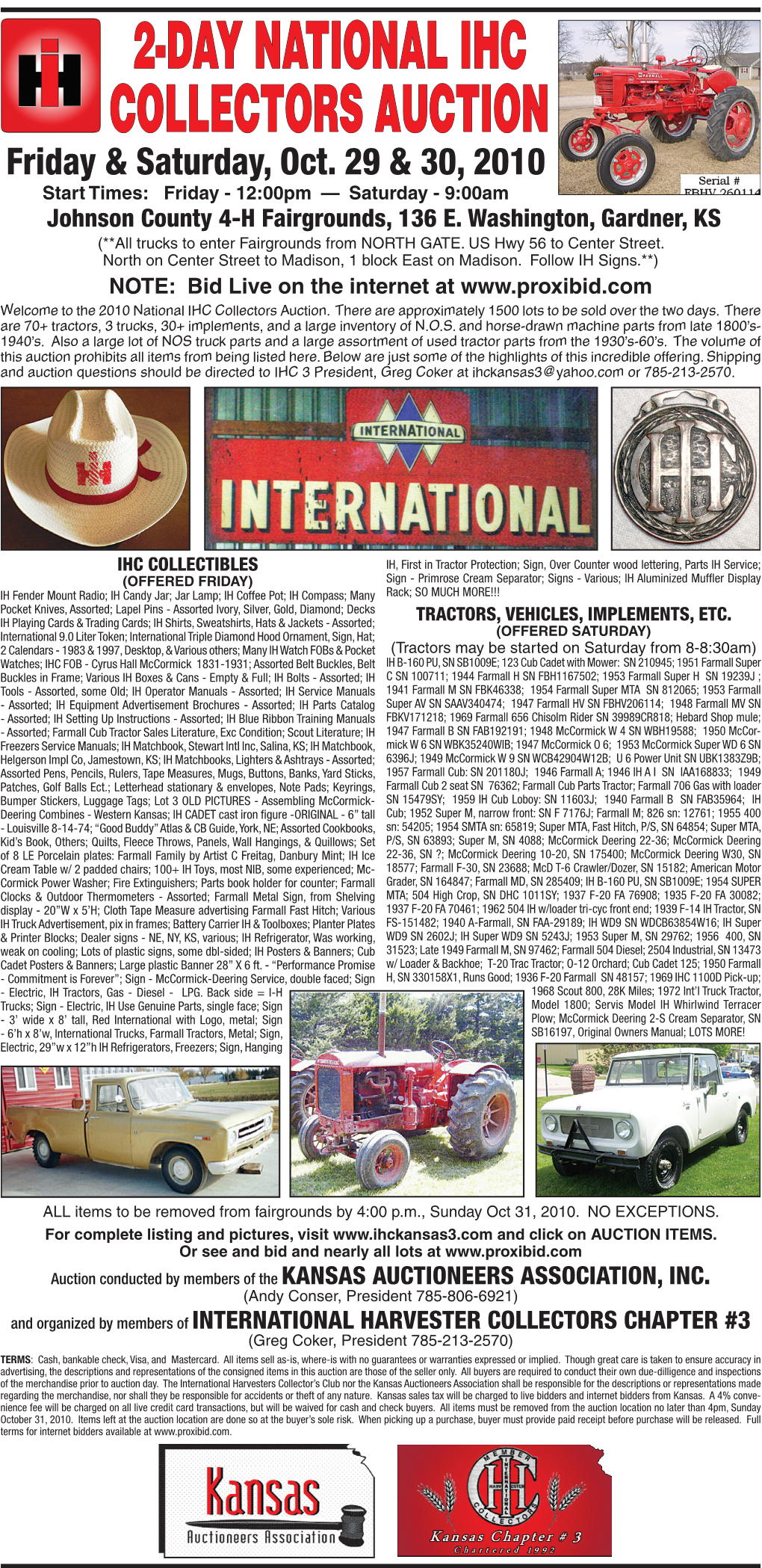 2-Day National Ihc Collectors Auction