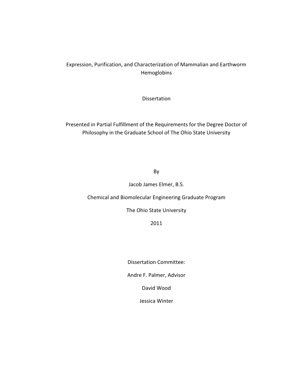 Expression, Purification, and Characterization of Mammalian and Earthworm Hemoglobins