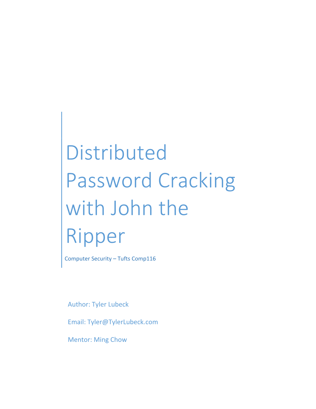 Distributed Password Cracking with John the Ripper