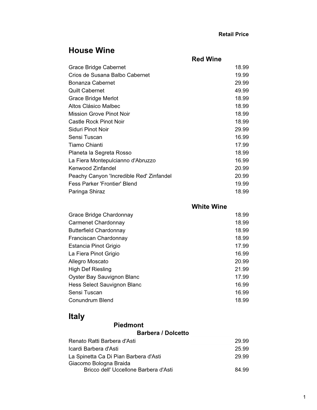 Download Wine List