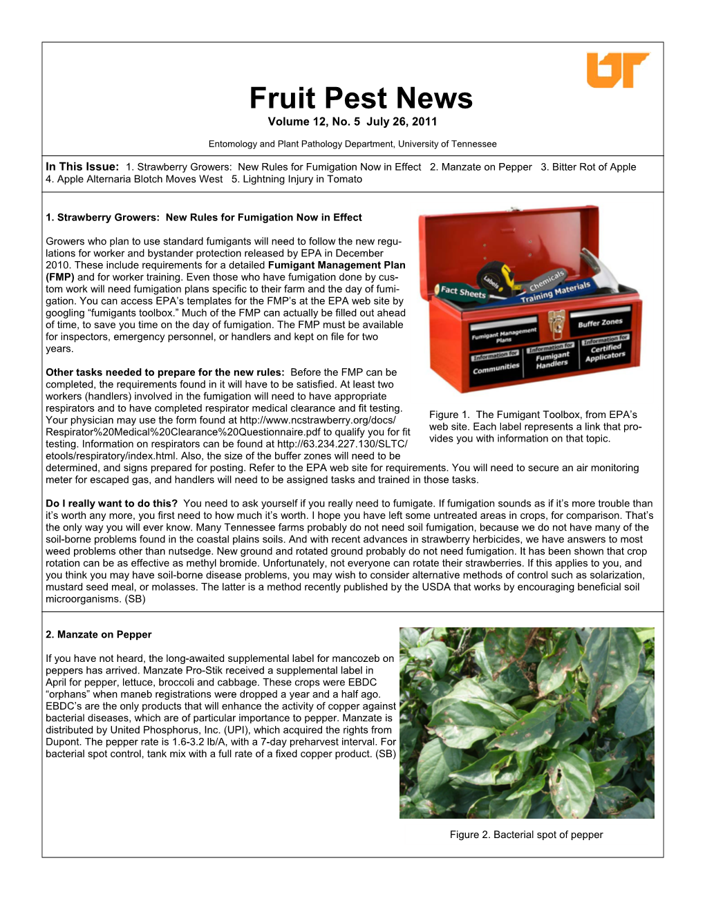 Fruit Pest News Volume 12, No