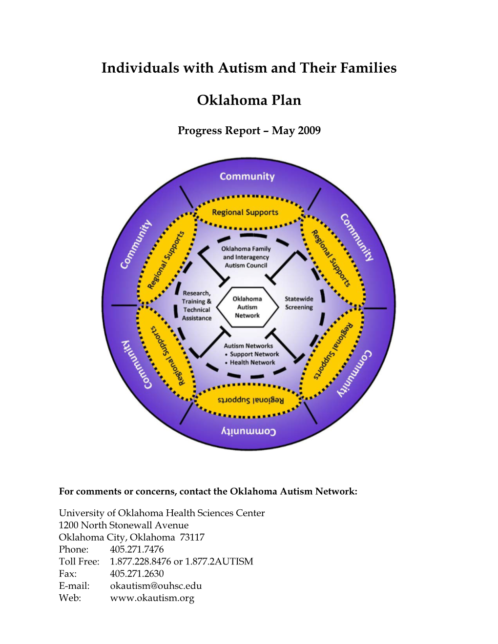 Individuals with Autism and Their Families Oklahoma Plan; And