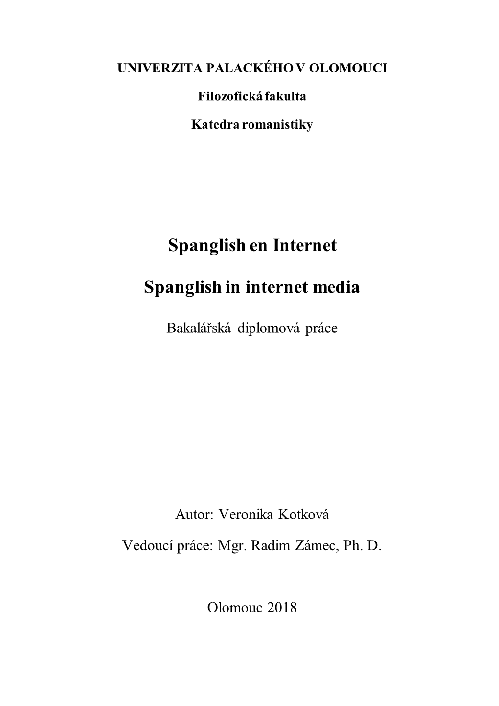 Spanglish En Internet Spanglish in Internet Media