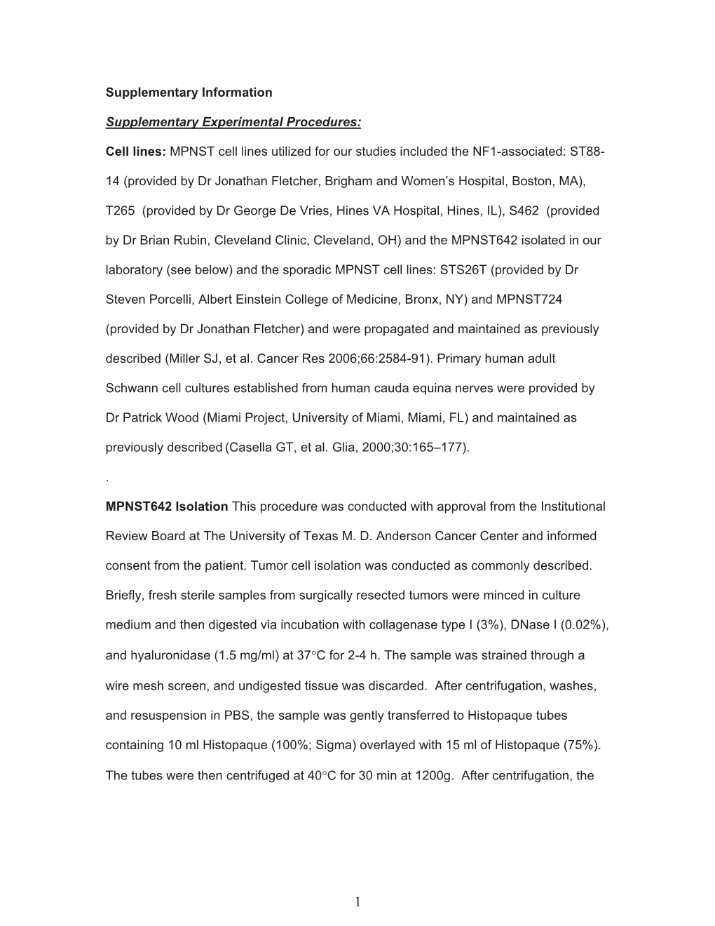 Cell Lines: MPNST Cell Lines Utilized for Our Studies Included the NF1-Associated: ST88