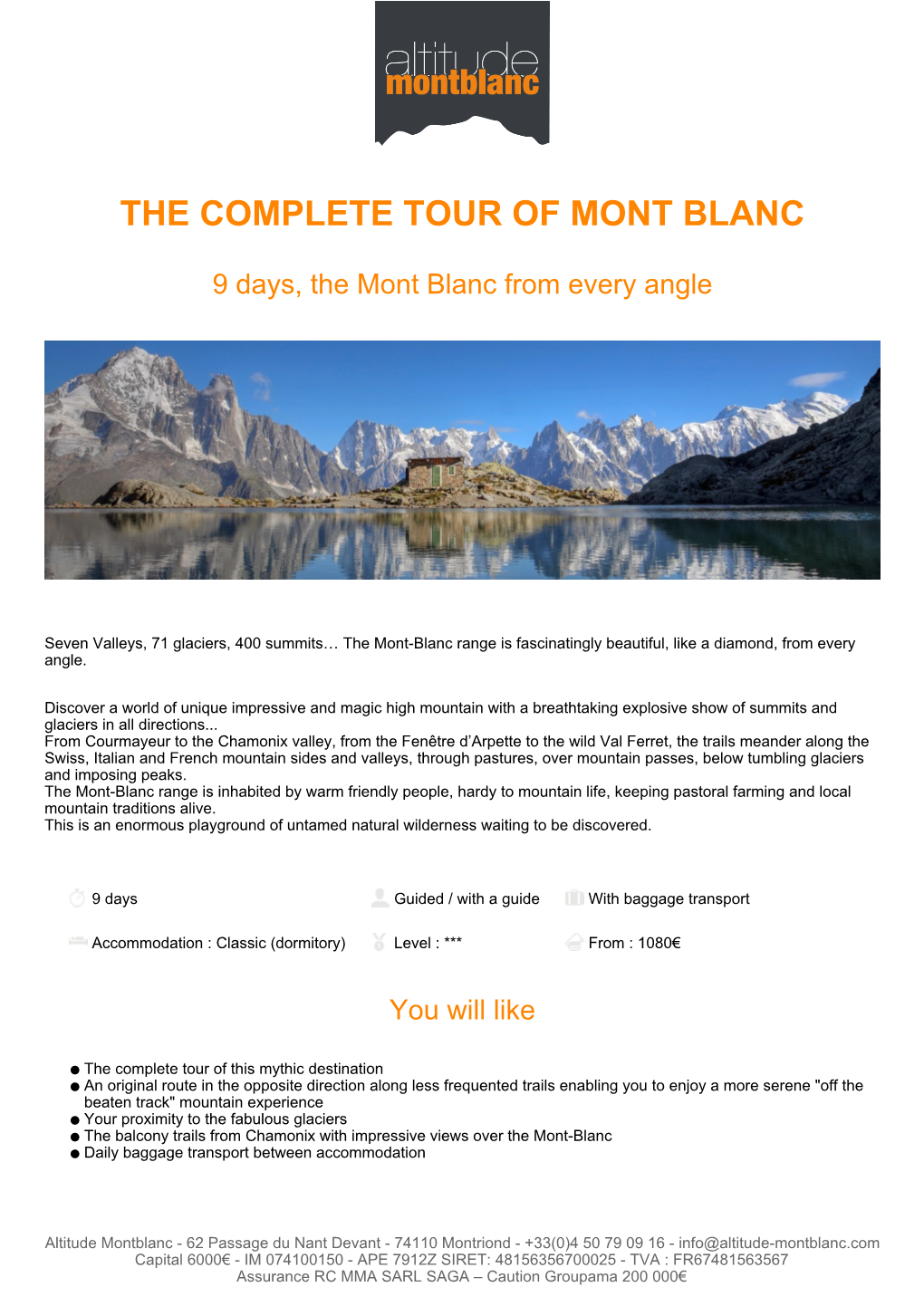 The Complete Tour of Mont Blanc