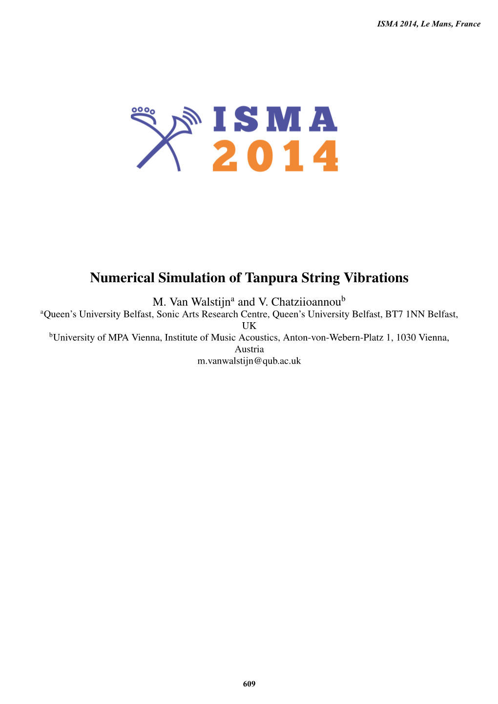 Numerical Simulation of Tanpura String Vibrations M