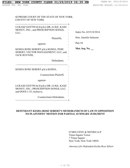 New York County Clerk 01/29/2019 06:39 Pm Index No