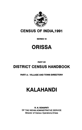 Village and Town Directory, Kalahandi, Part-A, Series-19, Orissa
