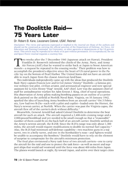 The Doolittle Raid— 75 Years Later Dr