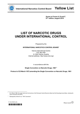 Narcotic List (Yellow List)