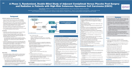 A Phase 3, Randomized, Double-Blind Study of Adjuvant Cemiplimab Versus Placebo Post-Surgery and Radiation in Patients With