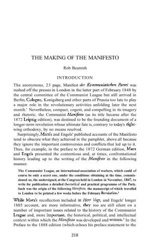 The Making of the Manifesto