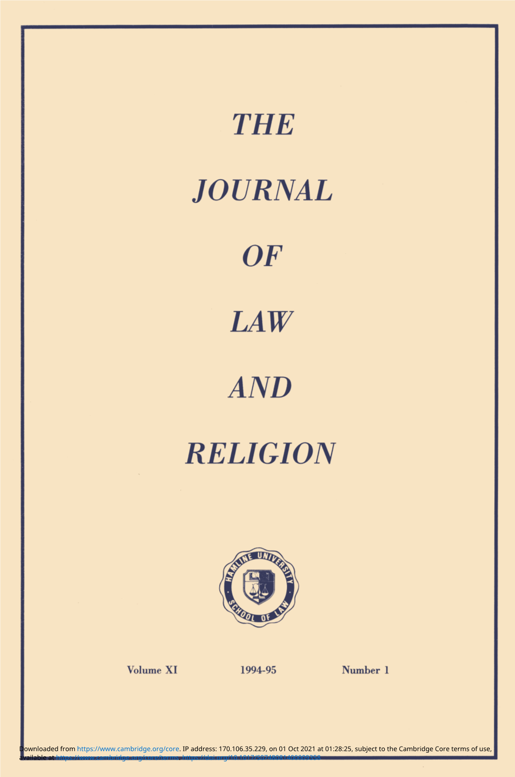 The Journal of Law and Religion