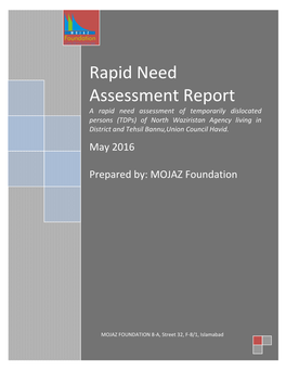 Initial Need Assessment Report May 6, 2016