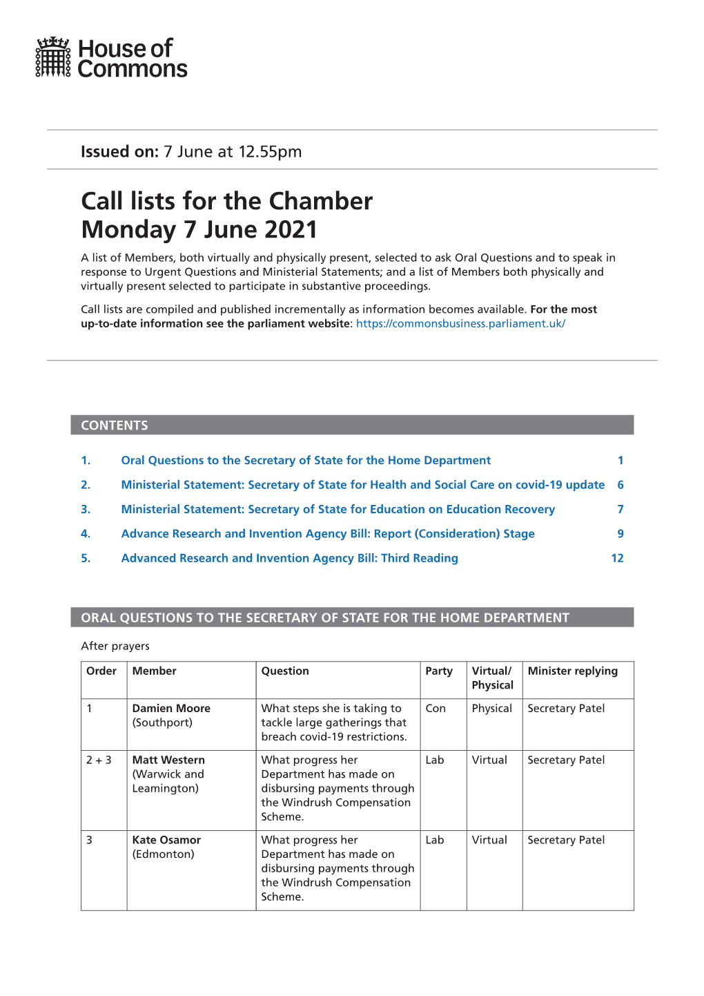 View Call List: Chamber PDF File 0.08 MB