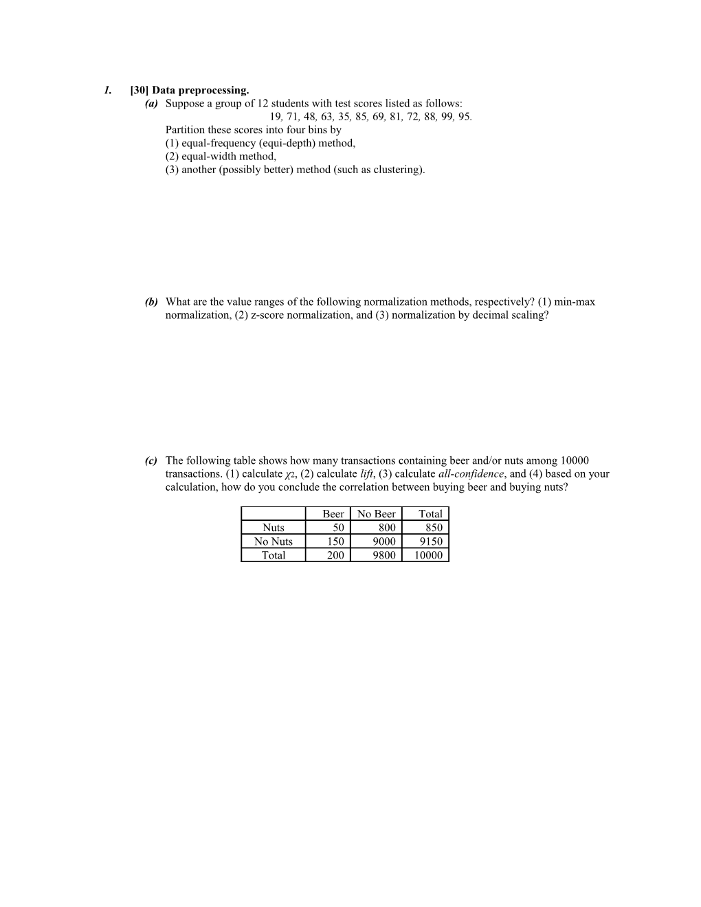 (A) Suppose a Group of 12 Students with Test Scores Listed As Follows