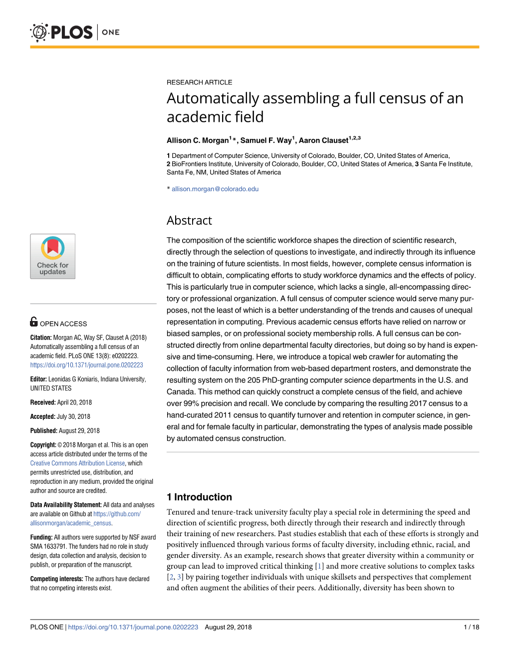 Automatically Assembling a Full Census of an Academic Field