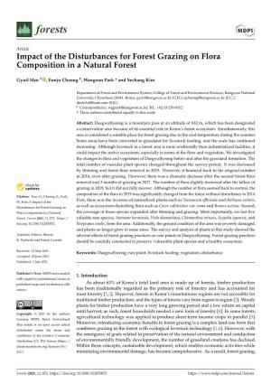 Impact of the Disturbances for Forest Grazing on Flora Composition in a Natural Forest