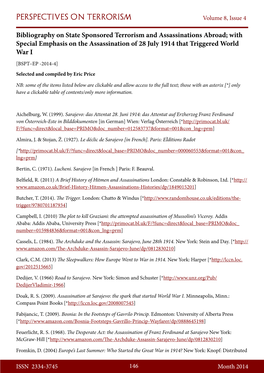 Bibliography on State Sponsored Terrorism and Assassinations Abroad