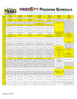 Me-TV Net Listings for 2-10-20