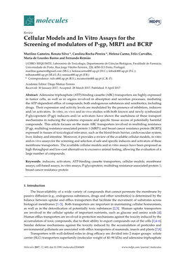 Cellular Models and in Vitro Assays for the Screening of Modulators of P-Gp, MRP1 and BCRP