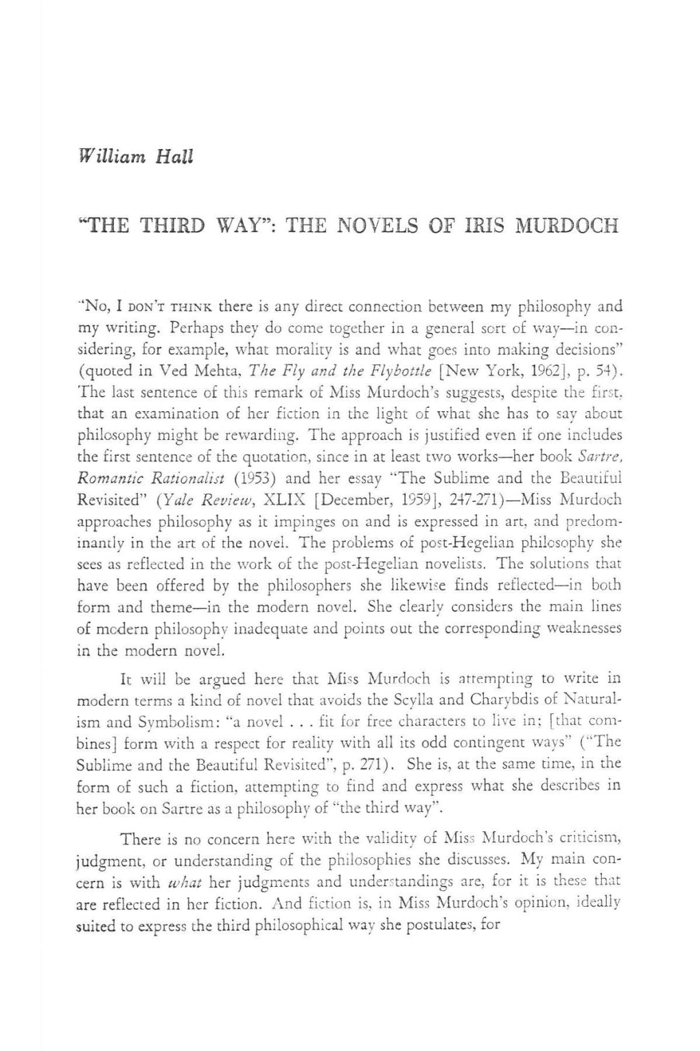The Novels of Iris Murdoch