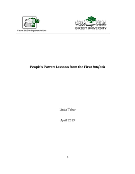 People's Power: Lessons from the First Intifada