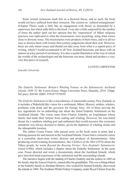 New Zealand Journal of History, 49, 2 (2015) Some Textual Inclusions