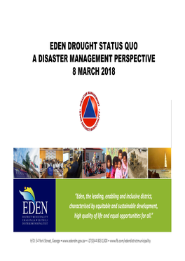 Eden Drought Status Quo Disaster Management Perspective
