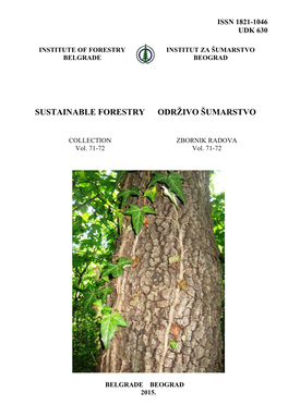 Sustainable Forestry Održivo Šumarstvo