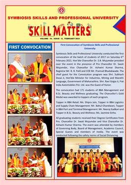 First Convocation of Symbiosis Skills and Professional University