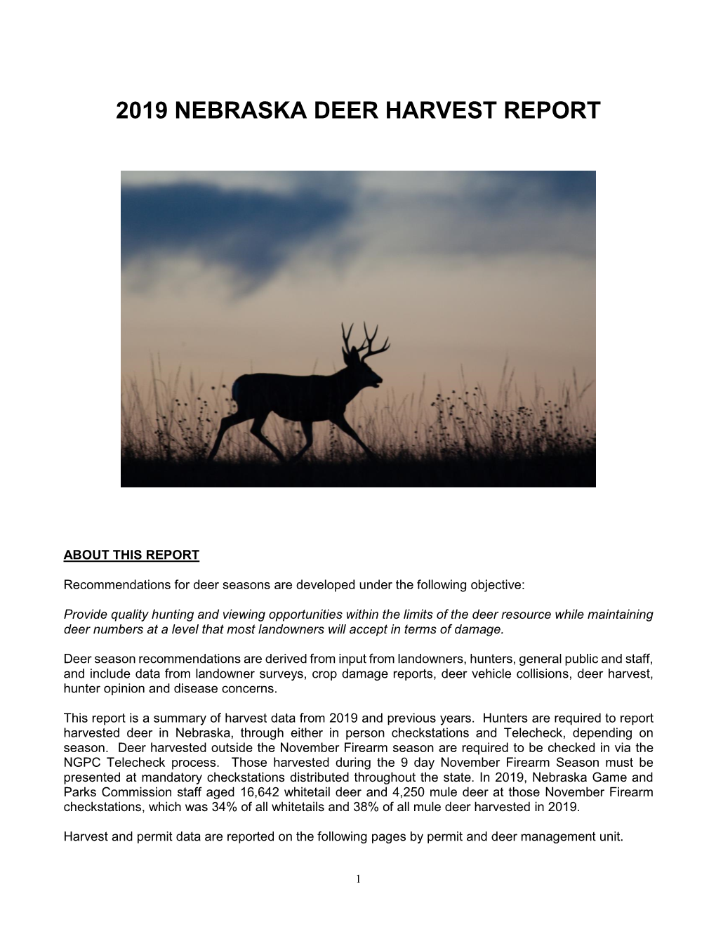 View 2019 Deer Harvest Report
