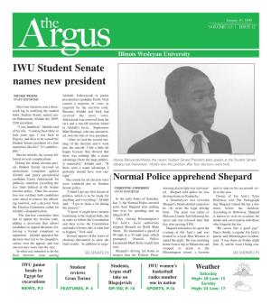 Illinois Wesleyan University IWU Student Senate Names New President