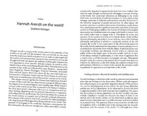 Hannah Arendt on the World