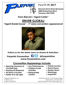 ENVER GJOKAJ “Agent Daniel Sousa” - 1St Area Convention Appearance!