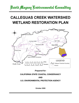 Calleguas Creek Watershed Wetlands Plan Report