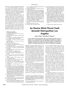 An Elusive Blind-Thrust Fault Beneath Metropolitan Los Angeles