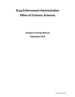 Analysis of Drugs Manual September 2019